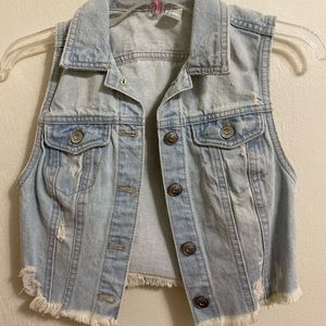 H&M Divided Cropped Denim Vest (NWOT)